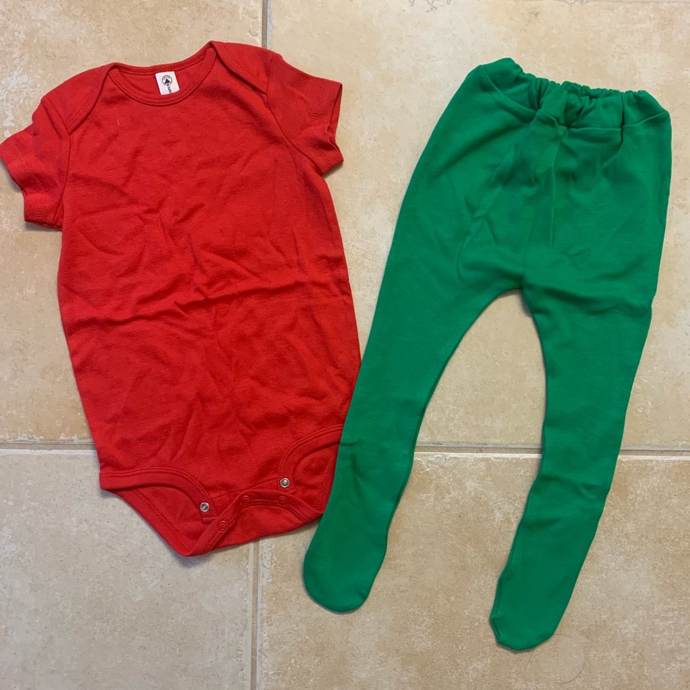 Red Onsie & Green Leggings